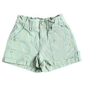 Arizona Jeans Sage Green High Waisted Shorts Juniors Size 3